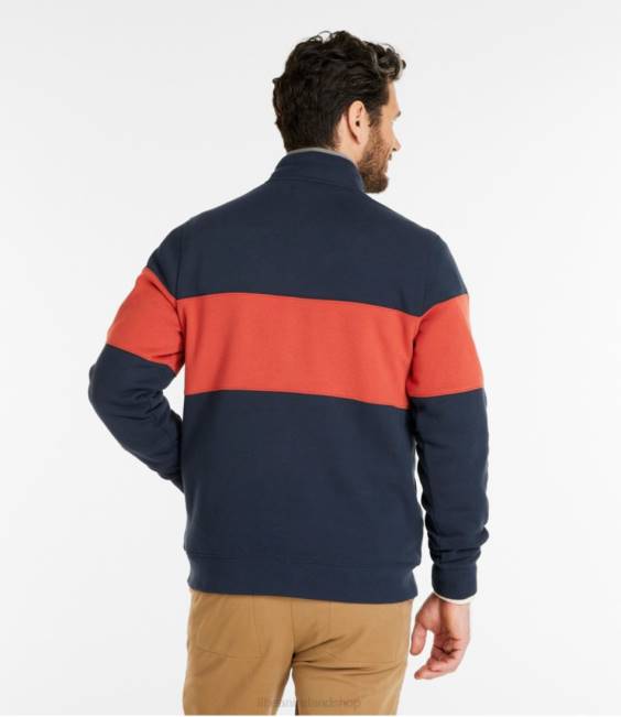 LLBean 1912 Sweatshirt Men J46J550 Clothing Classic Navy/Rust Orange