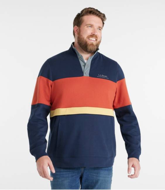 LLBean 1912 Sweatshirt Men J46J550 Clothing Classic Navy/Rust Orange