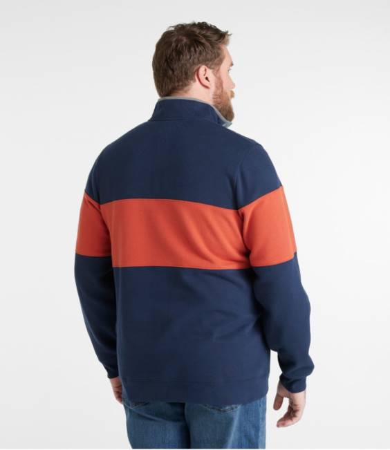 LLBean 1912 Sweatshirt Men J46J550 Clothing Classic Navy/Rust Orange