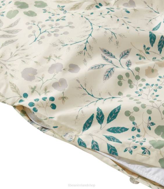 LLBean 280-Thread-Count Pima Cotton Percale Comforter Cover Collection Print Unisex J46J2916 Bedding Cream/Floral