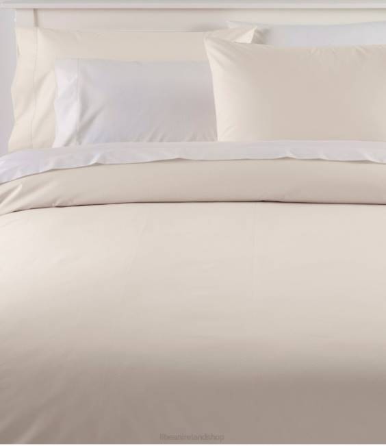 LLBean 280-Thread-Count Pima Cotton Percale Comforter Cover Collection Unisex J46J6288 Bedding Silver Sand