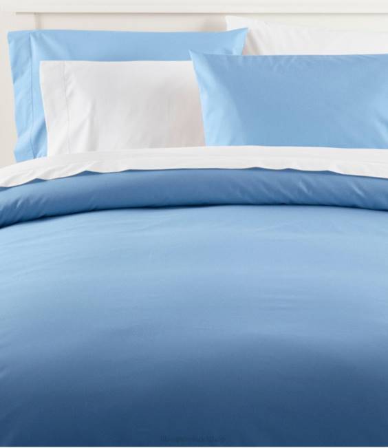 LLBean 280-Thread-Count Pima Cotton Percale Comforter Cover Collection Unisex J46J6804 Bedding Mid-Blue