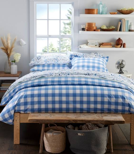 LLBean 280-Thread-Count Pima Cotton Percale Pillowcases Set of Two Unisex J46J2522 Bedding Cream/Floral