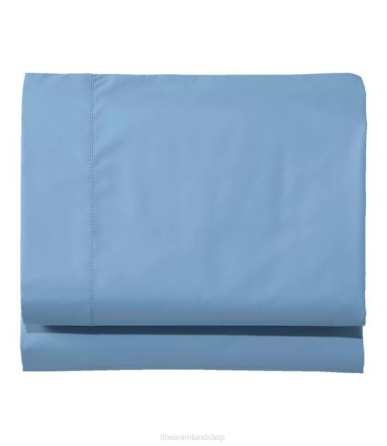 LLBean 280-Thread-Count Pima Cotton Percale Sheet Fitted Unisex J46J6786 Bedding Mid-Blue