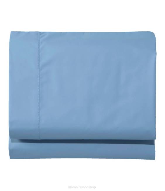 LLBean 280-Thread-Count Pima Cotton Percale Sheet Flat Unisex J46J6809 Bedding Mid-Blue