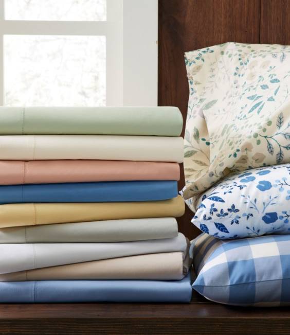 LLBean 280-Thread-Count Pima Cotton Percale Sheet Set Unisex J46J4314 Bedding Lake