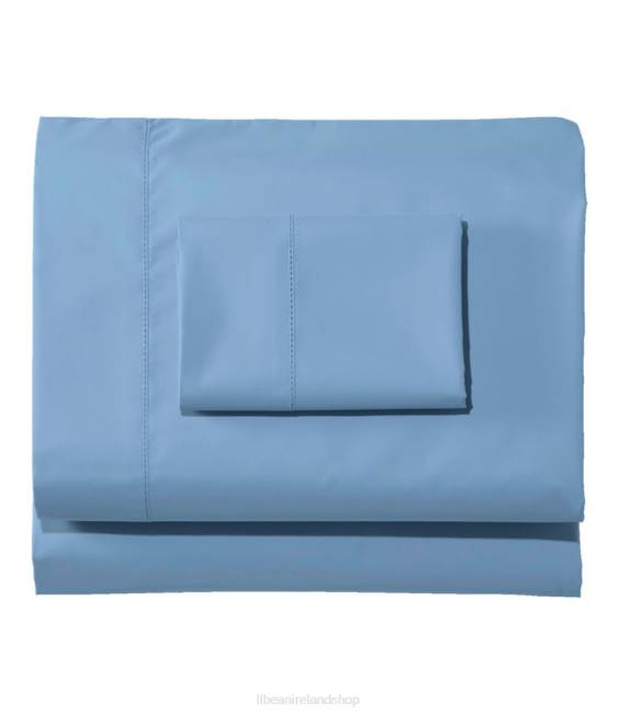 LLBean 280-Thread-Count Pima Cotton Percale Sheet Set Unisex J46J6780 Bedding Mid-Blue