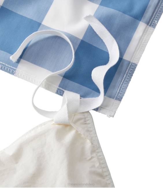 LLBean 280-Thread-Count Pima Percale Comforter Cover Collection Check Unisex J46J4502 Bedding White/Mid-Blue