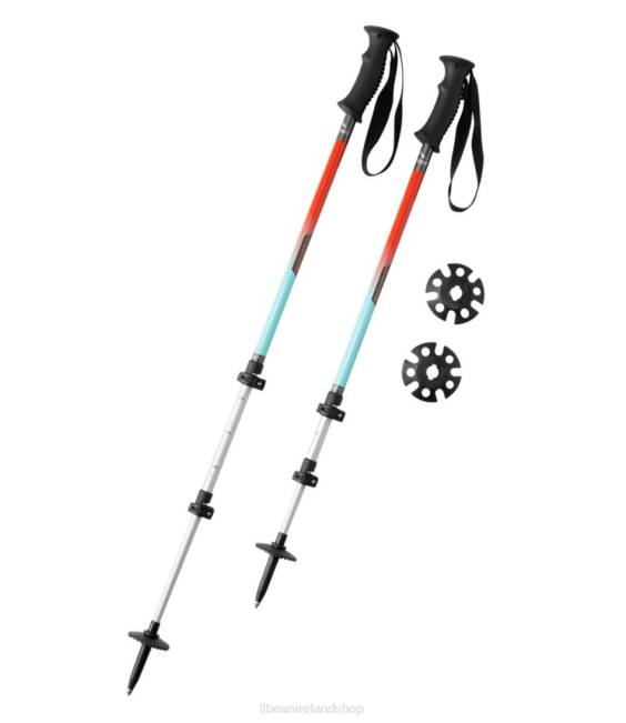 LLBean 4-Season Hiking Poles Unisex J46J1711 Outdoor Equipment Fair Aqua/Cherry Tomato