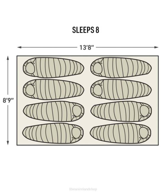 LLBean Acadia 8-Person Cabin Tent Unisex J46J1560 Outdoor Equipment Avocado/Chartreuse