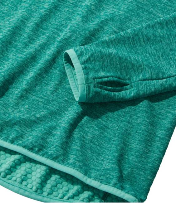 LLBean Adventure Grid Fleece Quarter-Zip Pullover Women J46J3641 Clothing Warm Teal Heather