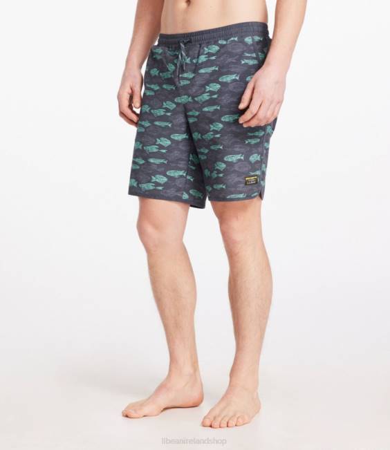 LLBean All-Adventure Swim Shorts Men J46J4809 Clothing Dark Black Smudge Camo