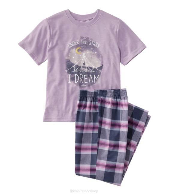 LLBean All-Season Pajamas Kids J46J4679 Clothing Lavender Ice Dream