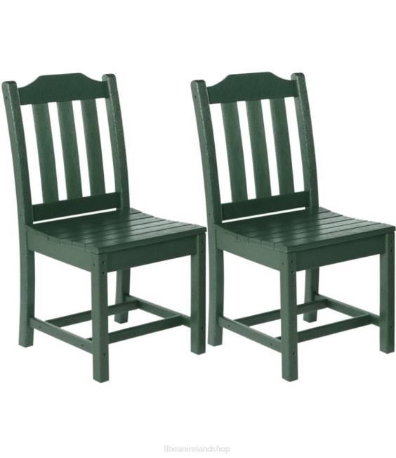 LLBean All-Weather Armless Dining Chair Set of Two Unisex J46J2631 Backyard  Patio Green