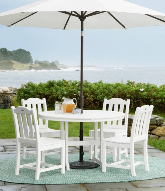 LLBean All-Weather Armless Dining Chair Set of Two Unisex J46J4433 Backyard  Patio Black