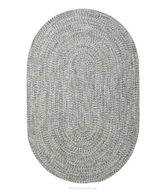 LLBean All-Weather Braided Rug Concentric Pattern Oval Unisex J46J4346 Home Goods Gray Multi