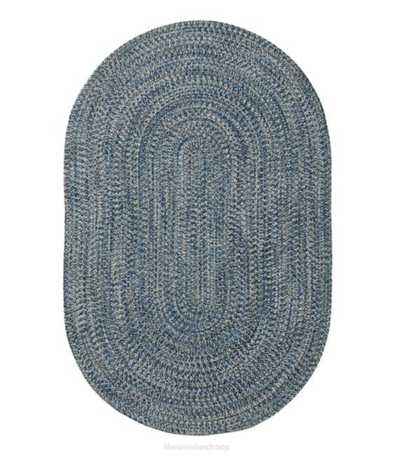 LLBean All-Weather Braided Rug Concentric Pattern Oval Unisex J46J5518 Home Goods Indigo Multi