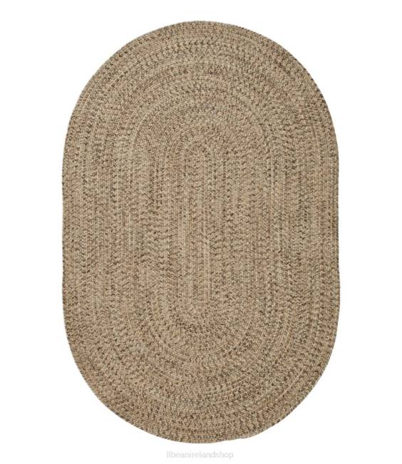 LLBean All-Weather Braided Rug Concentric Pattern Oval Unisex J46J6803 Home Goods Sand Multi