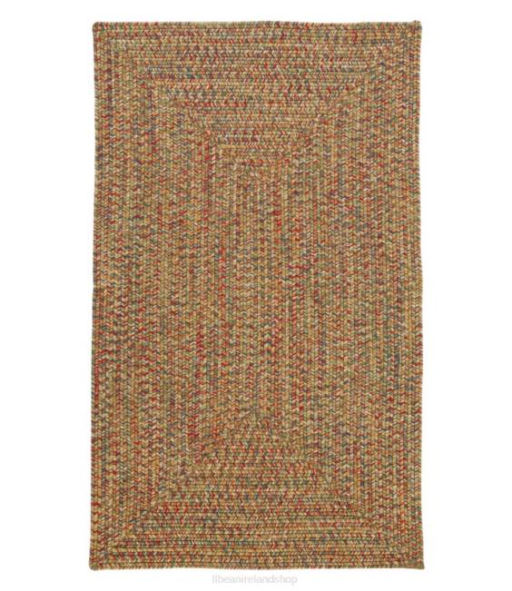 LLBean All-Weather Braided Rug Concentric Pattern Rectangular Unisex J46J6361 Home Goods Straw Tweed