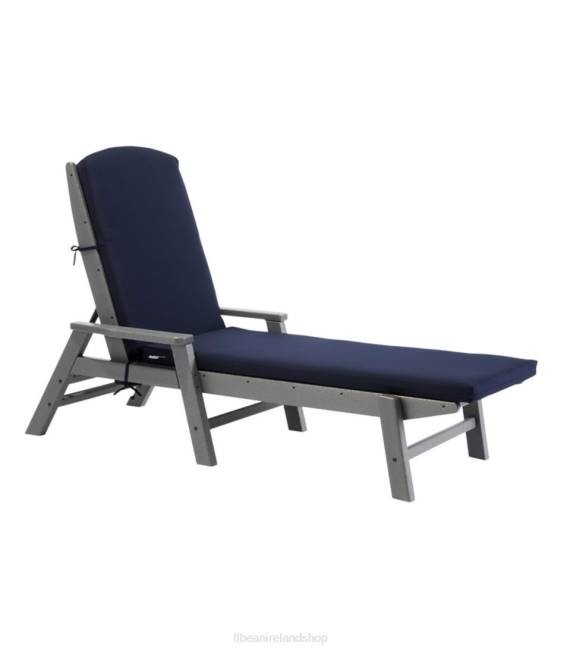 LLBean All-Weather Chaise Lounger Textured Cushion Unisex J46J2735 Backyard  Patio Navy