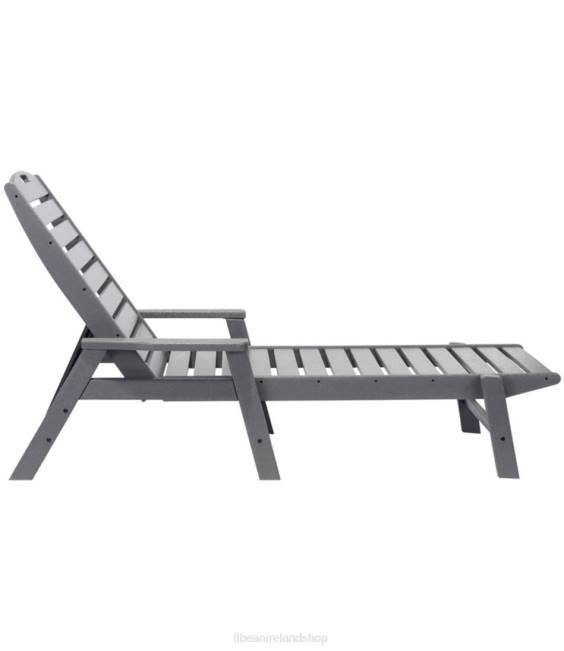 LLBean All-Weather Chaise Lounger with Arms Unisex J46J5617 Backyard  Patio Slate Gray