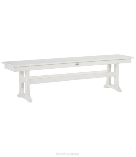 LLBean All-Weather Farmhouse Bench Unisex J46J6360 Backyard  Patio White