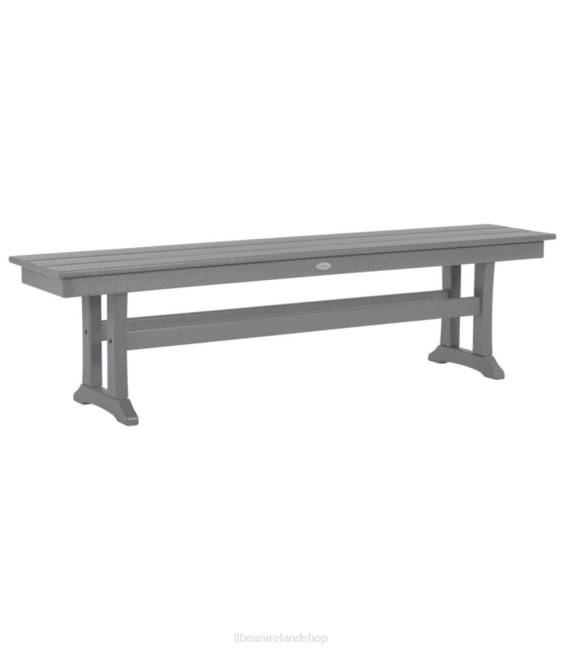 LLBean All-Weather Farmhouse Bench Unisex J46J6849 Backyard  Patio Slate Gray