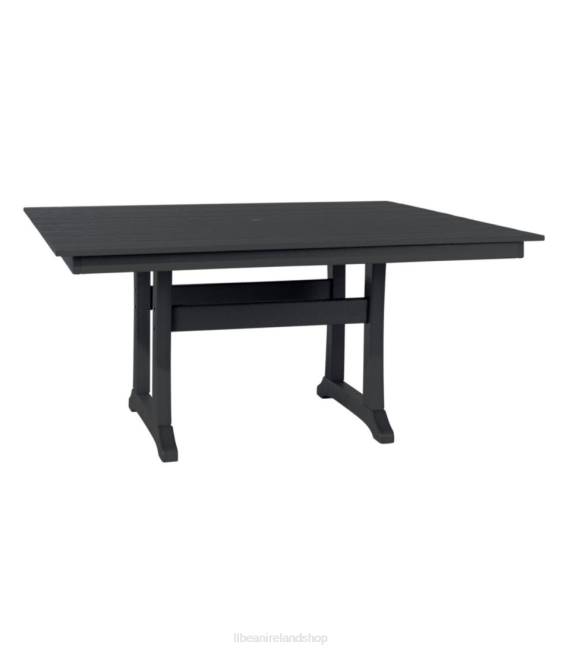 LLBean All-Weather Farmhouse Table Square 8-Person Unisex J46J4535 Backyard  Patio Black