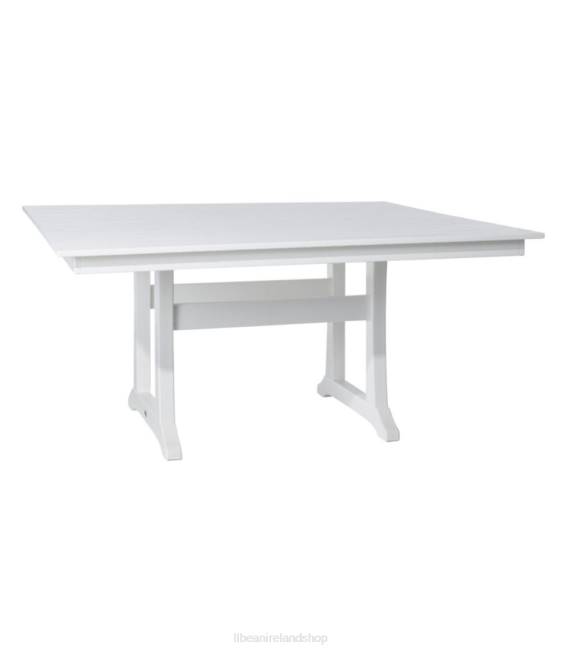 LLBean All-Weather Farmhouse Table Square 8-Person Unisex J46J6859 Backyard  Patio White