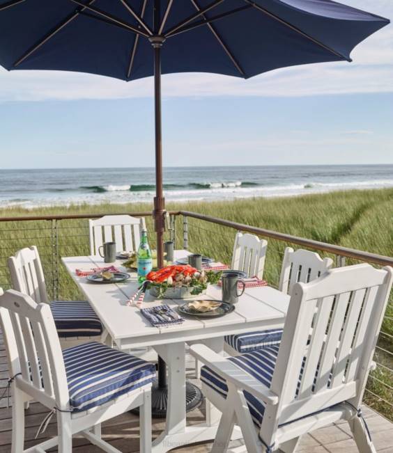 LLBean All-Weather Farmhouse Table Unisex J46J2647 Backyard  Patio Green