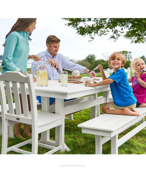 LLBean All-Weather Farmhouse Table Unisex J46J6357 Backyard  Patio White