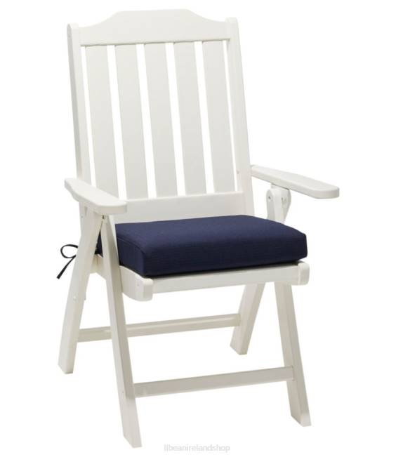 LLBean All Weather Folding/Armless Chair Textured Cushion Unisex J46J2744 Backyard  Patio Navy