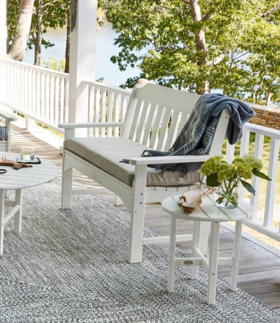 LLBean All-Weather Garden Bench Unisex J46J5596 Backyard  Patio Slate Gray