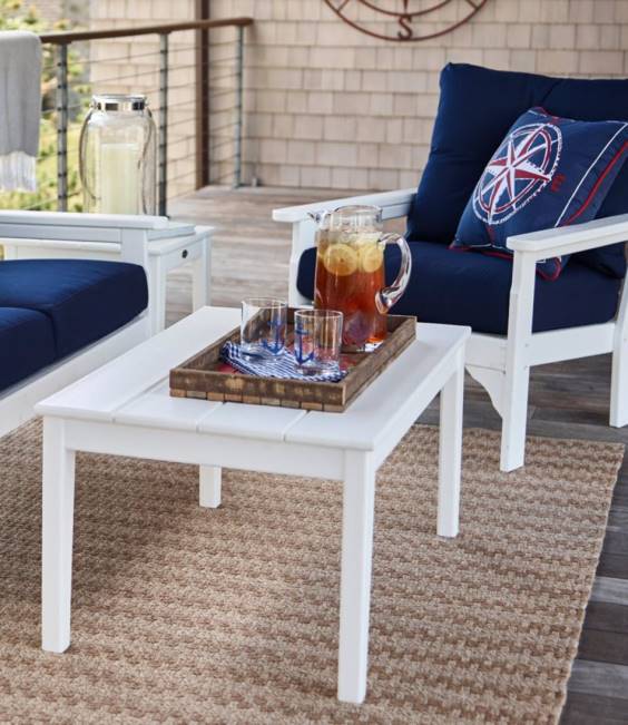 LLBean All-Weather Patio Coffee Table Unisex J46J4506 Home Goods Slate Gray