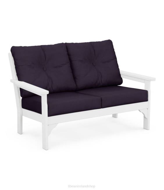 LLBean All-Weather Patio Love Seat with Textured Cushion Unisex J46J2812 Home Goods Navy