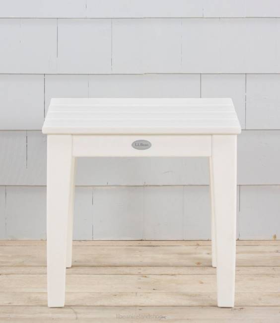 LLBean All-Weather Patio Side Table Unisex J46J2716 Home Goods White