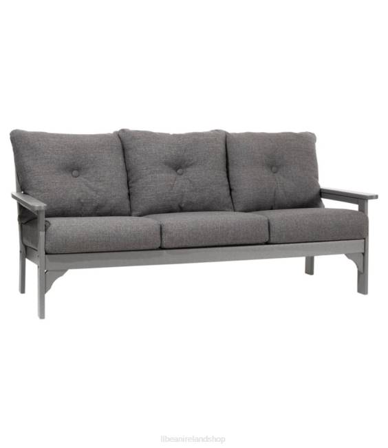 LLBean All-Weather Patio Sofa with Textured Cushion Unisex J46J2858 Home Goods Heathered Charcoal