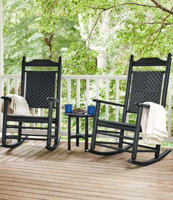 LLBean All-Weather Presidential Rocker Unisex J46J2718 Backyard  Patio White