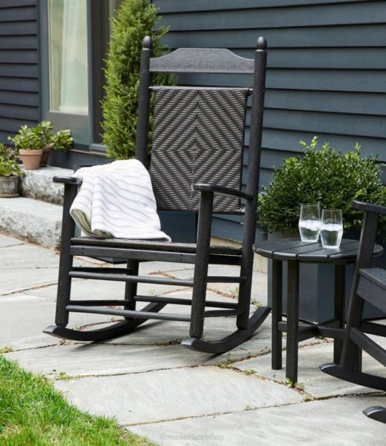 LLBean All-Weather Presidential Rocker Unisex J46J4494 Backyard  Patio Black