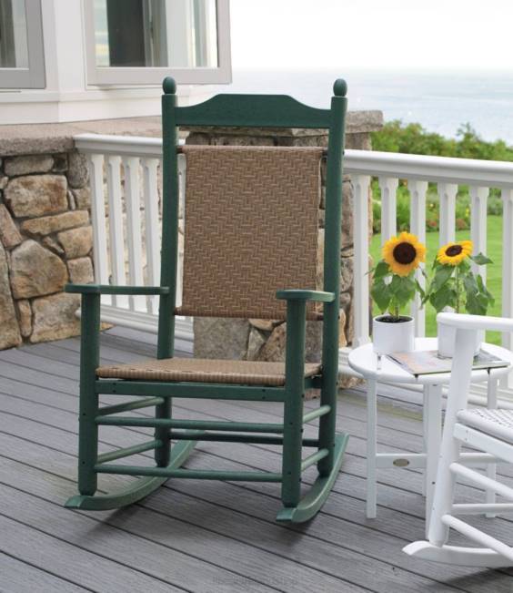 LLBean All-Weather Presidential Rocker Unisex J46J5622 Backyard  Patio Green