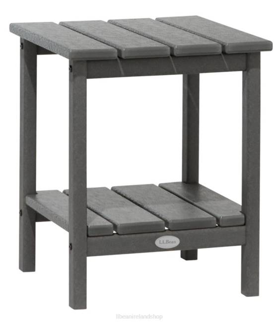 LLBean All-Weather Square Side Table Unisex J46J7136 Backyard  Patio Slate Gray
