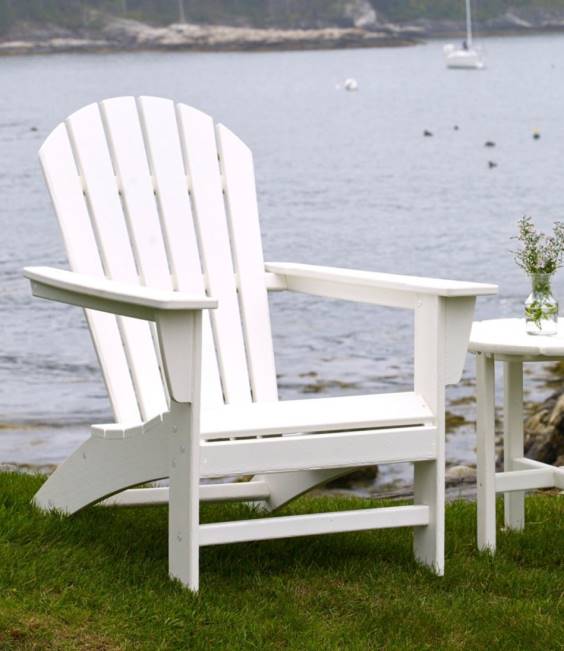 LLBean All-Weather Waterfall Adirondack Chair Unisex J46J2492 Backyard  Patio Classic Navy