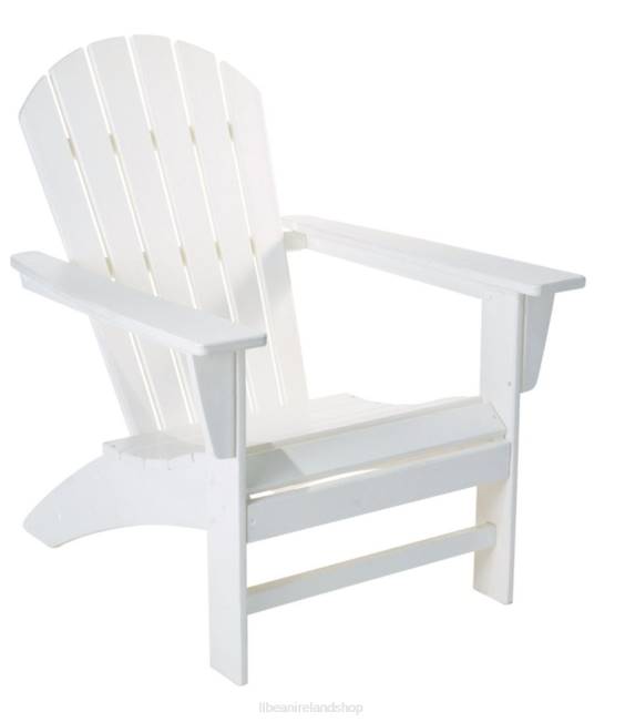 LLBean All-Weather Waterfall Adirondack Chair Unisex J46J7128 Backyard  Patio White