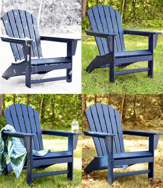 LLBean All-Weather Waterfall Adirondack Chair Unisex J46J7128 Backyard  Patio White