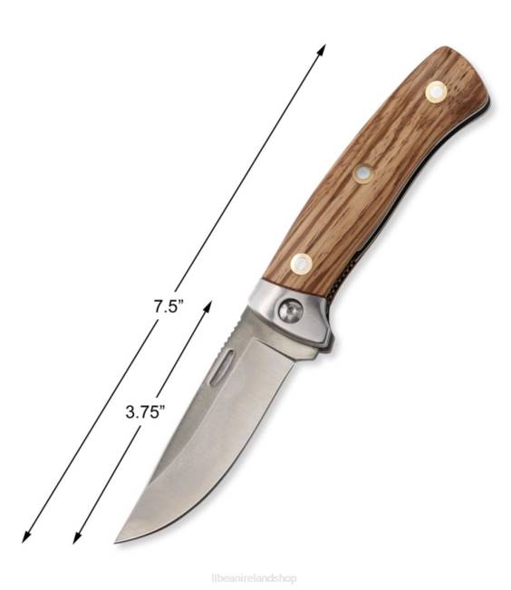 LLBean Allagash Folding Hunting Knife Unisex J46J1796 Outdoor Accessories Zebra Wood