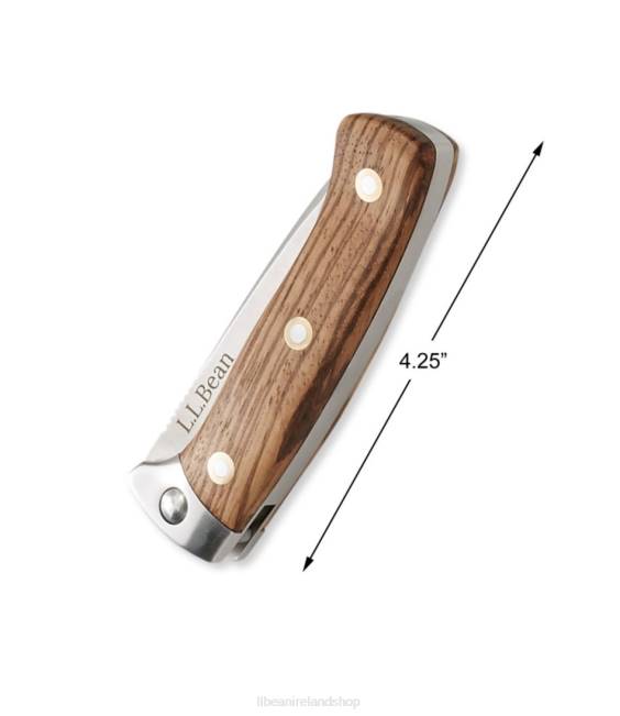 LLBean Allagash Folding Hunting Knife Unisex J46J1796 Outdoor Accessories Zebra Wood