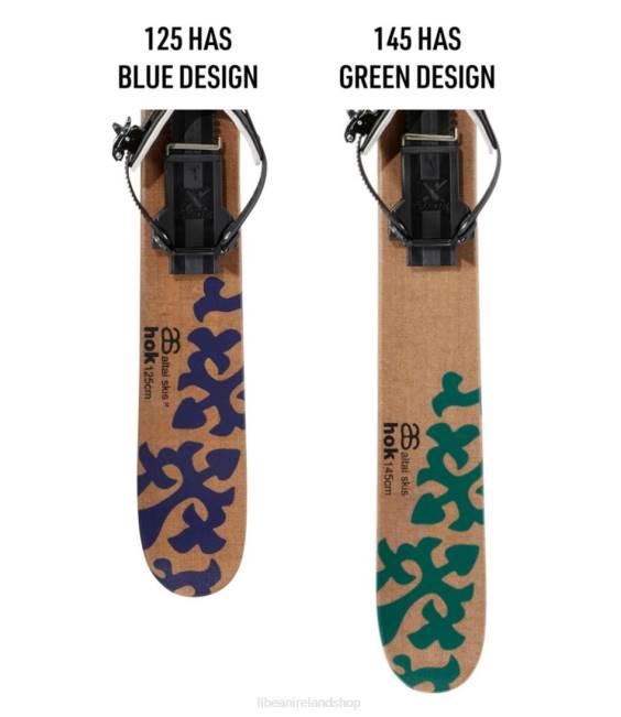 LLBean Altai Hok Skis with Universal Bindings Unisex J46J1774 Winter Sports Wood/Graphic