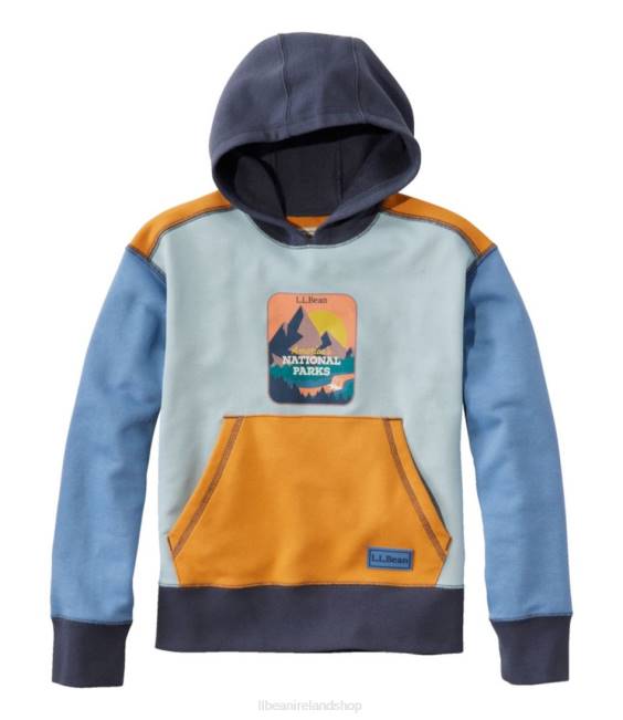 LLBean Athleisure Hoodie Kids J46J3441 Clothing Steel Blue National Parks Sunset