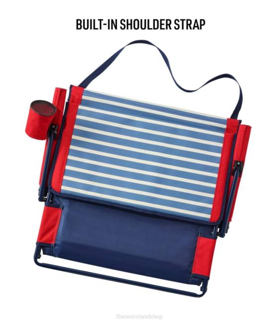 LLBean Beach Lounger Unisex J46J1239 Camping Furniture Bayside Blue Stripe