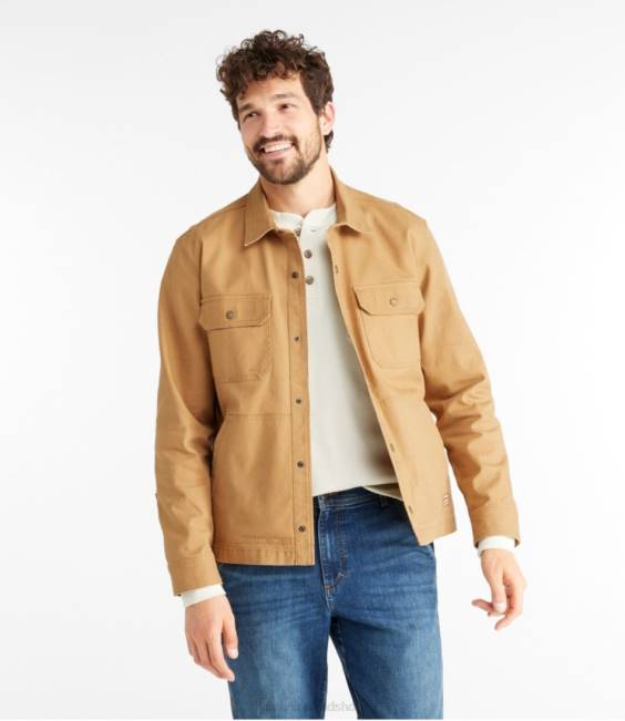 LLBean BeanBuilt Canvas Shirt Jac Men J46J479 Clothing Marsh Brown